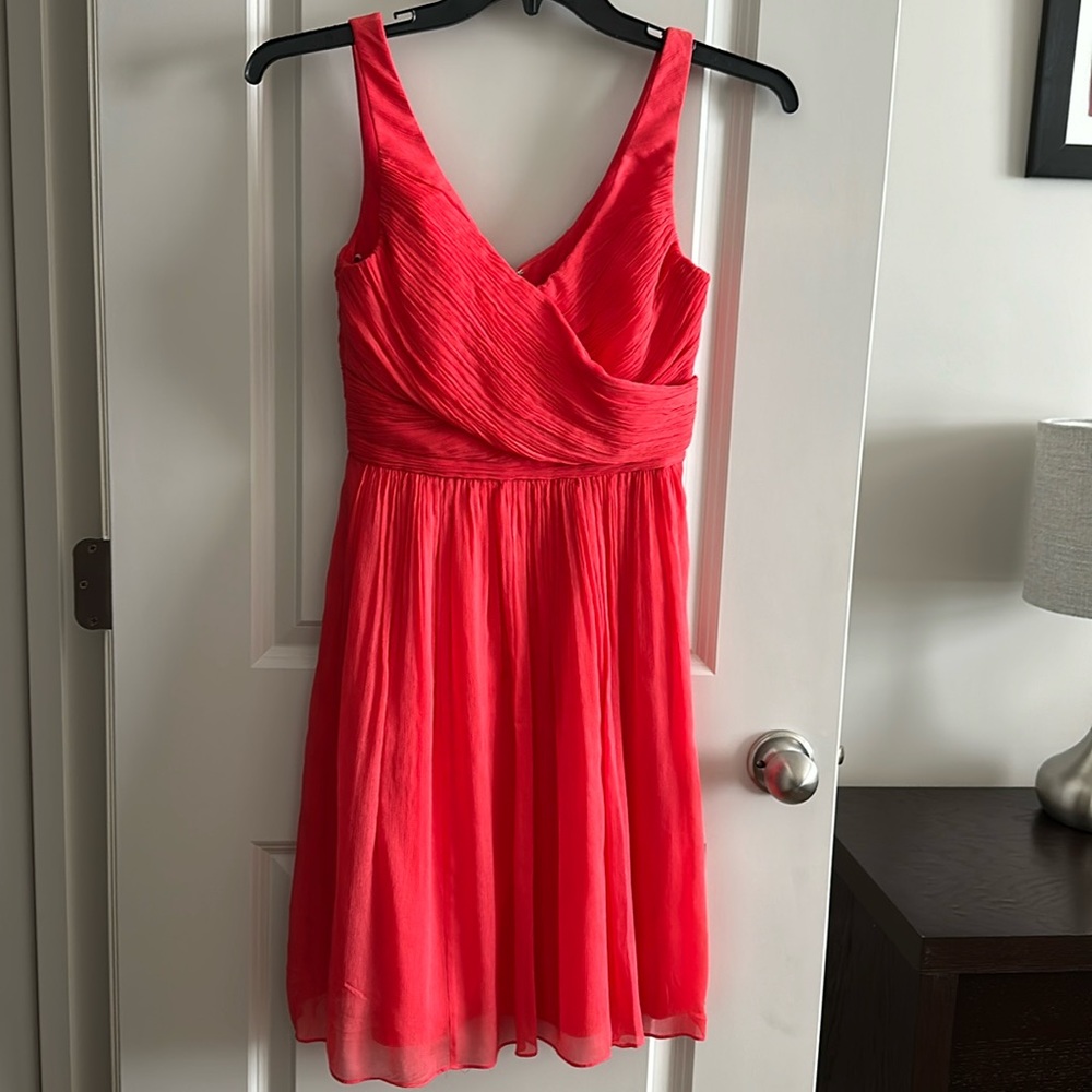 J Crew fit and flare cocktail dress in coral- worn once!